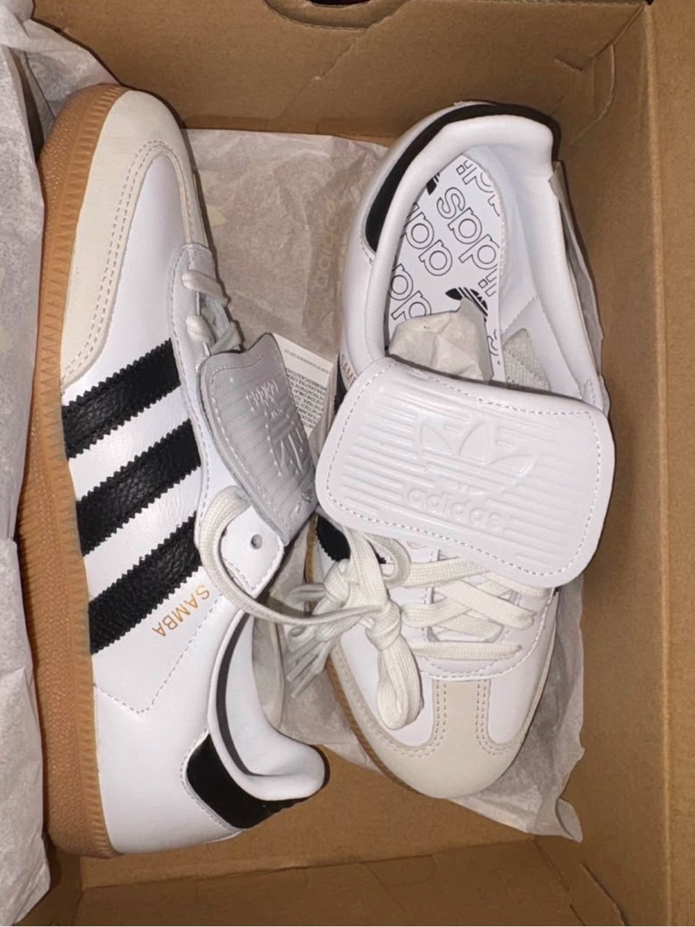 adidas Samba Leather Sneakers - White/Black/Gum